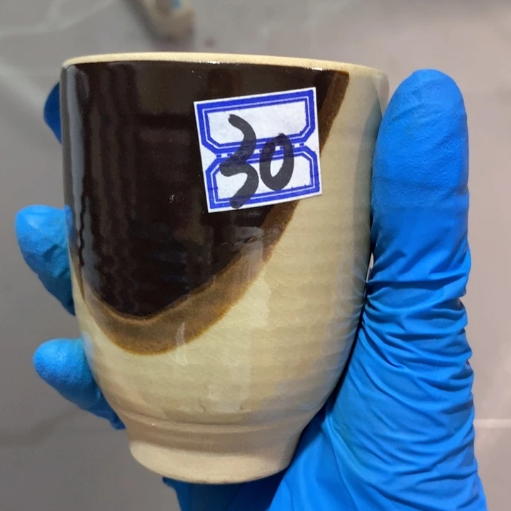 瓷片五厂酱色釉三色茶杯约180ml