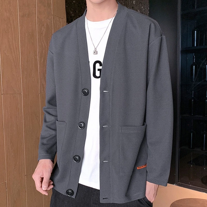 仓石一树男春秋季2025新款潮牌单排扣开衫卫衣男士上衣夹克外套潮