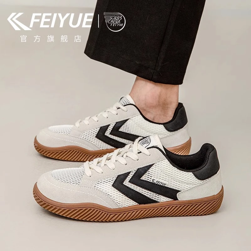 feiyue/飞跃男鞋德训鞋2025秋季情侣新款潮流休闲板鞋子网面透气