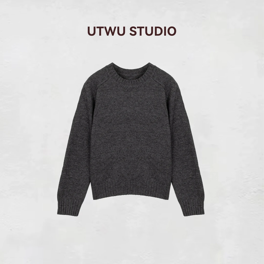 UTWU小敏 羊绒羊毛混纺亲肤时髦圆领套头毛衣女M1328