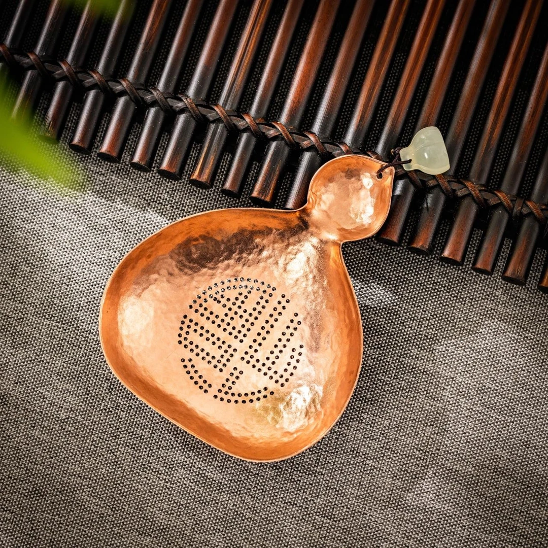 蜂鸟工坊 文创系列 铜器 葫芦铜茶漏滤网高端泡茶茶具 WCXBT0075