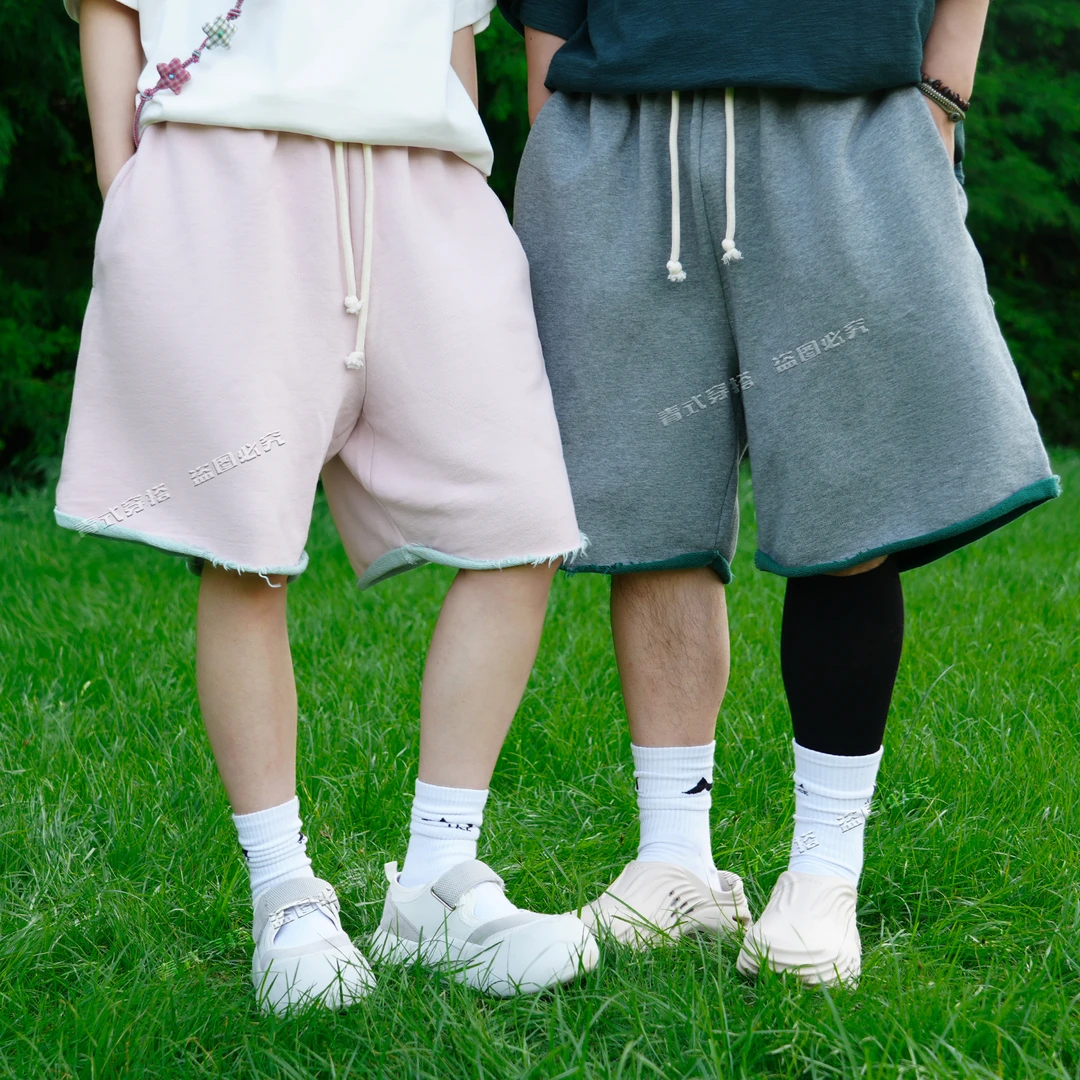 青式CYAN.C【量感】双色撞色高级毛流感420g重磅短裤男女同款夏季潮