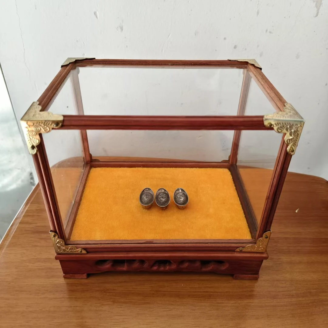 YD小 三枚室内摆件把玩件展柜装饰品展示盒仿古工艺品盒子