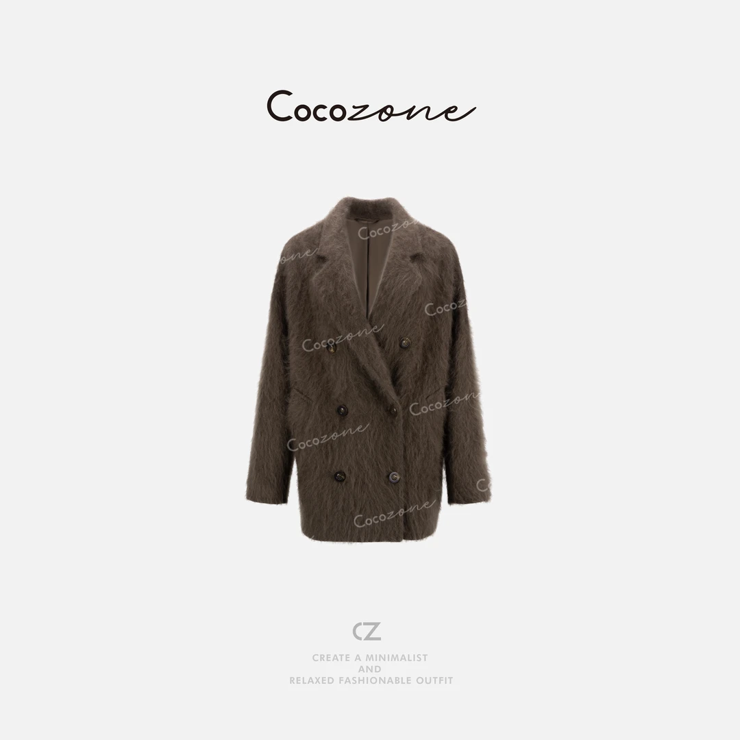 COCO ZONE 刘一一“赫拉小姐”绵羊毛混纺翻领大衣外套 CD2A1868