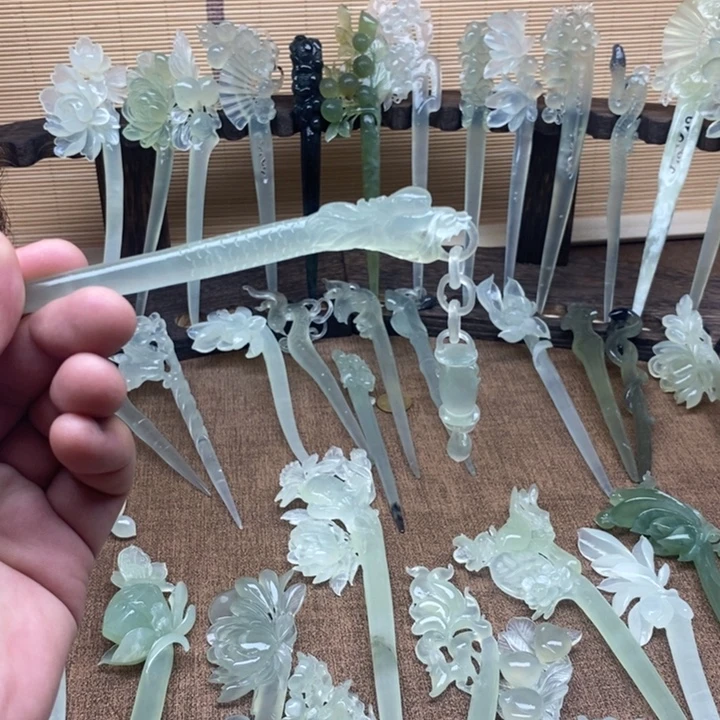 蛇纹石玉未镶嵌发簪