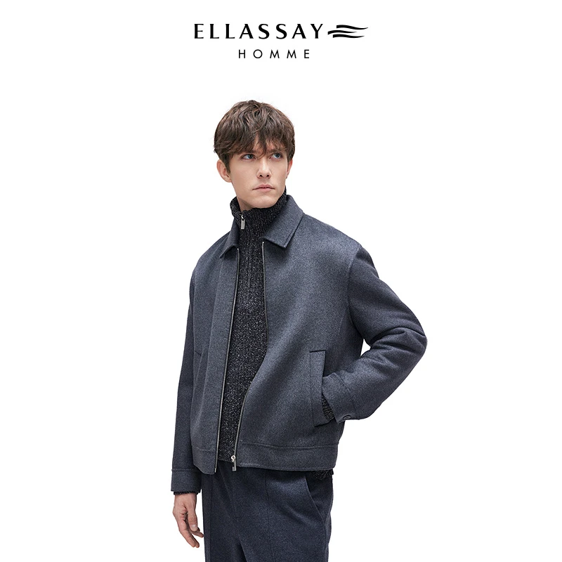 ELLASSAY歌力思男装25年新款100%双面小羊绒夹克EME364D00700