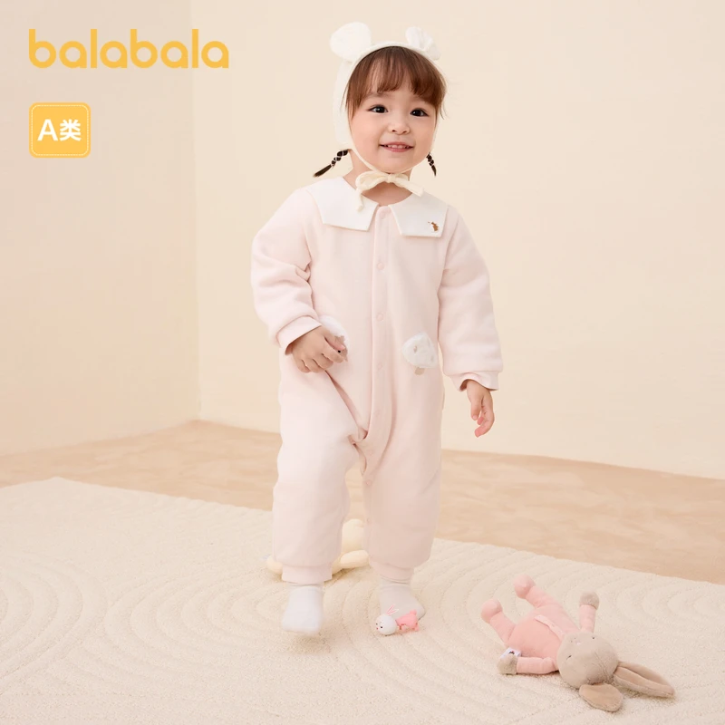 巴拉巴拉童装冬装新生儿男女童衣服连体衣哈衣夹棉时尚萌琥珀流光