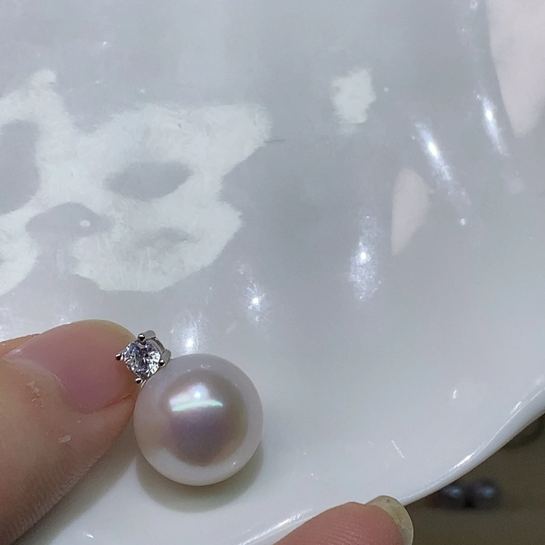 颈饰银S925镶嵌淡水珍珠13-14