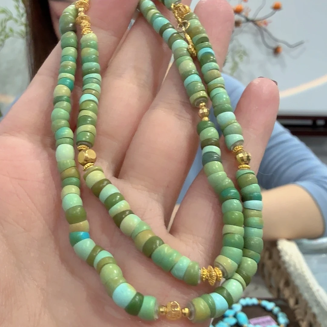 绿松石18K金镶嵌珠宝奇石