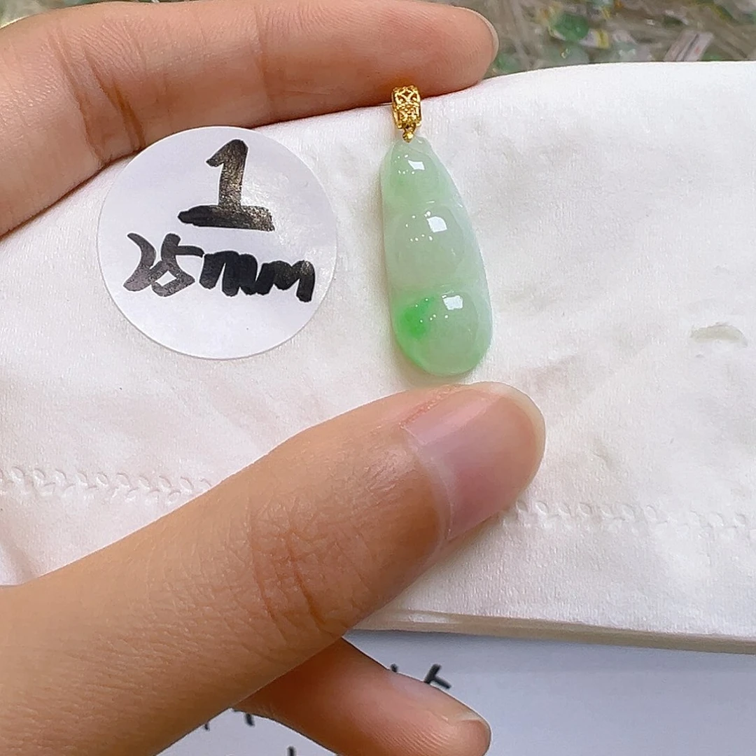 翡翠18K金镶嵌吊坠(不含链)翡翠