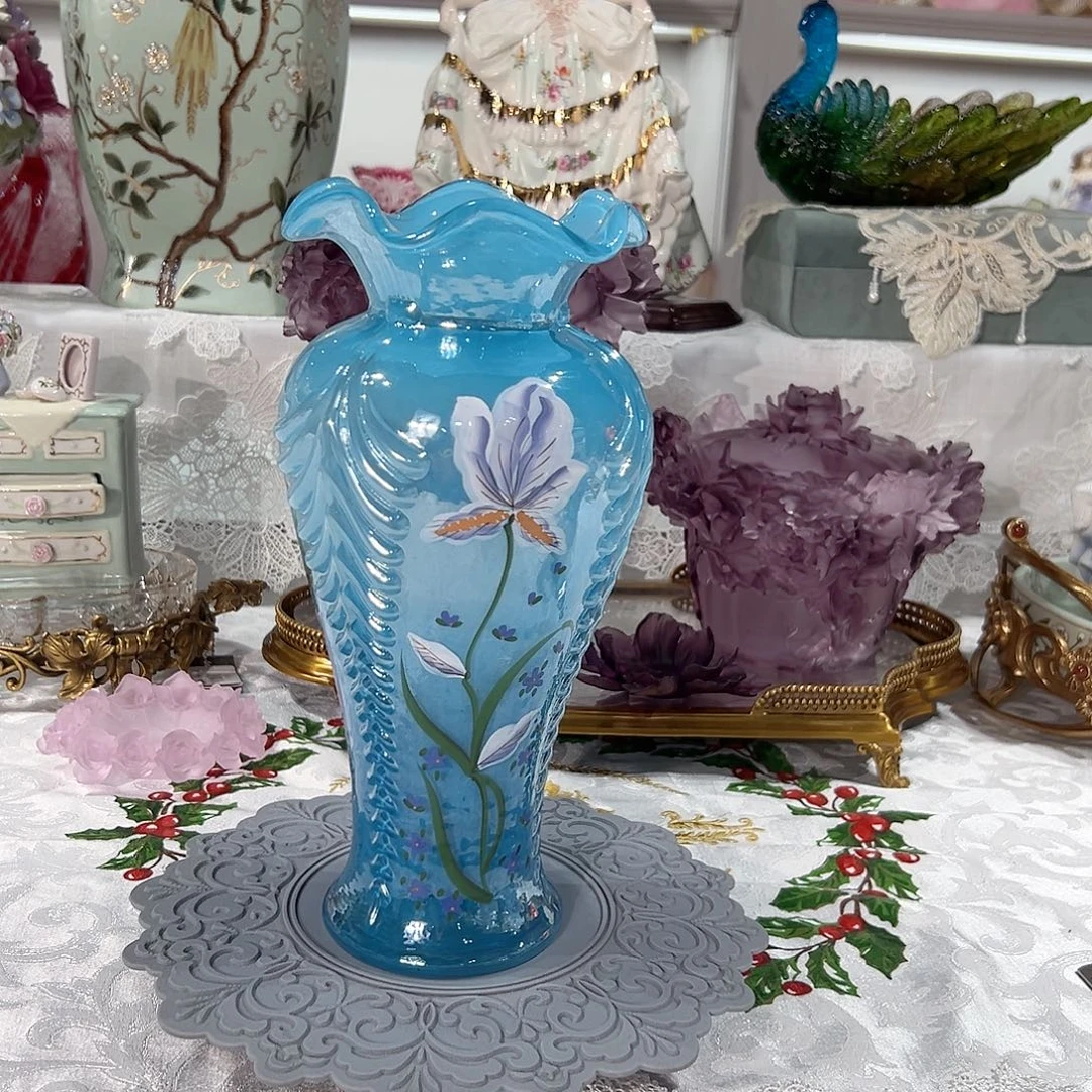 陶瓷芬顿复刻款琉璃羽毛花瓶