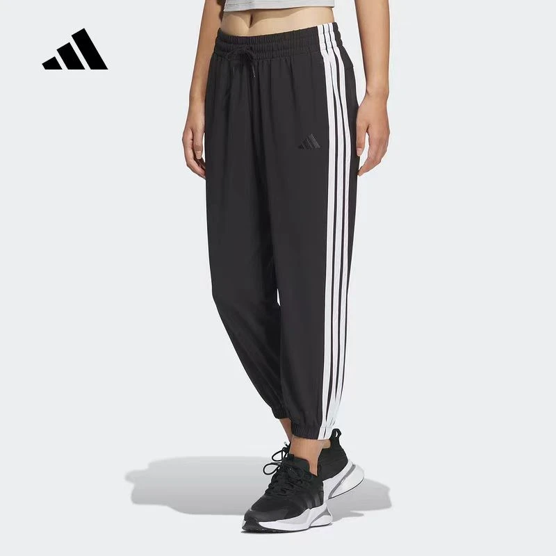 阿迪达斯/adidas2025春季女款梭织三条纹长裤 JZ2173