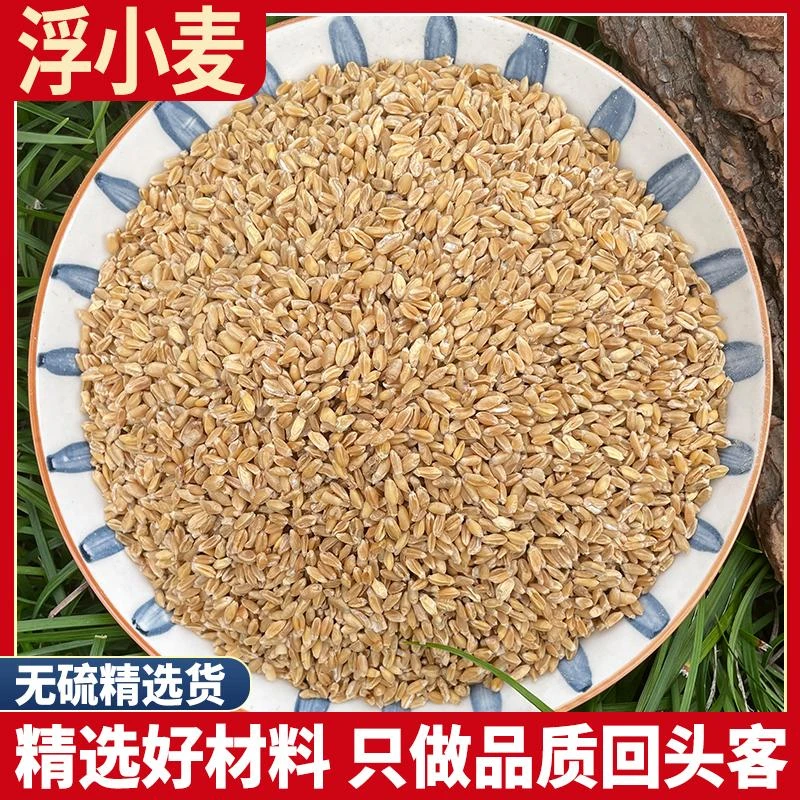 浮小麦浮麦子止汗盗汗小麦瘪子浮水麦瘪小麦天然包邮500g克