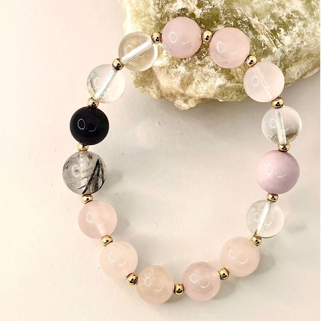 「处女座」十二星座系列手串 天然老矿料粉水晶手串多样性发一