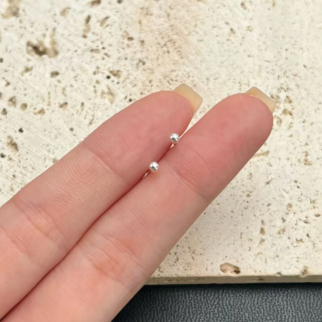 足银耳饰 【北野珠宝】足银耳钉-B08H-434尺寸2mm