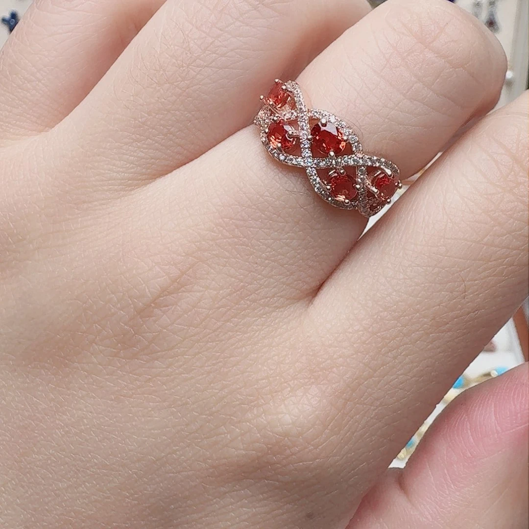 蓝宝石戒指银S925镶嵌戒指