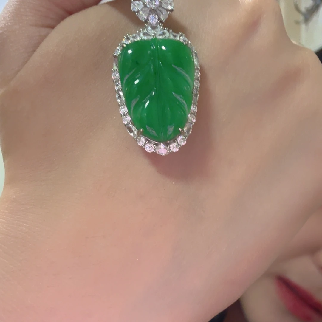 翡翠银S925镶嵌吊坠(不含链)吊坠