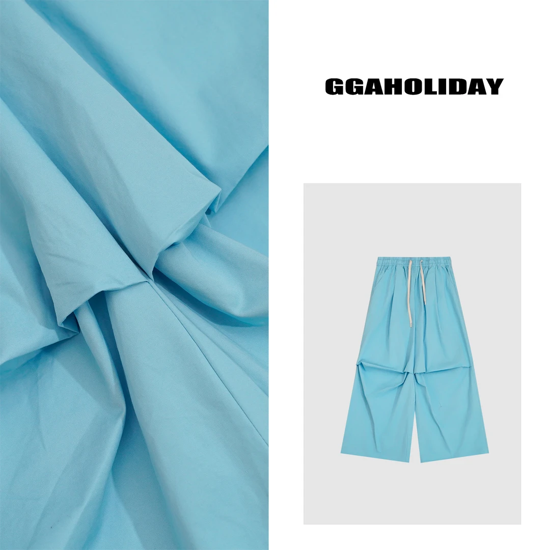 GGAHOLIDAY夏季薄款宽松潮流时尚百搭运动阔腿休闲长裤-152465