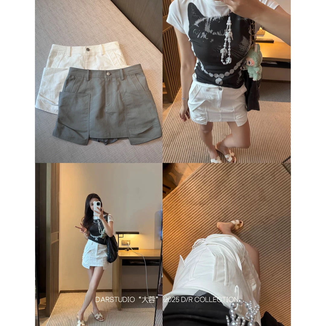 DAR STUDIO 深圳货【工装短裙】2025夏季大口袋设计感短裙 11838