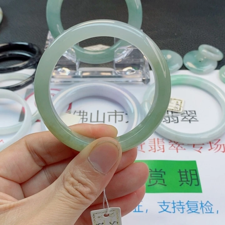 翡翠未镶嵌手镯正圆手镯51-52圈口