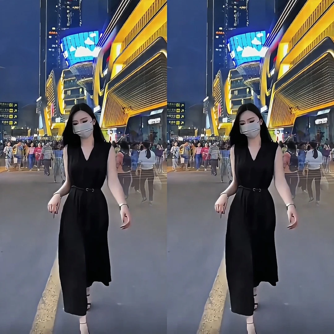 夏季时尚法式新款轻奢高端大气显瘦无袖中长款气质赫本风连衣裙