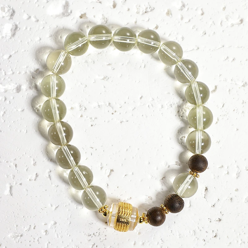 【小财迷】天然水晶黄水晶白水晶五条沉香设计款