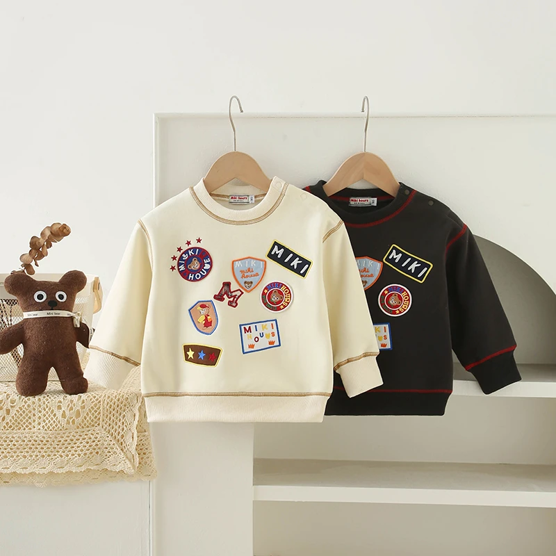 【苗苗】miki儿童冬季新款加绒卫衣786