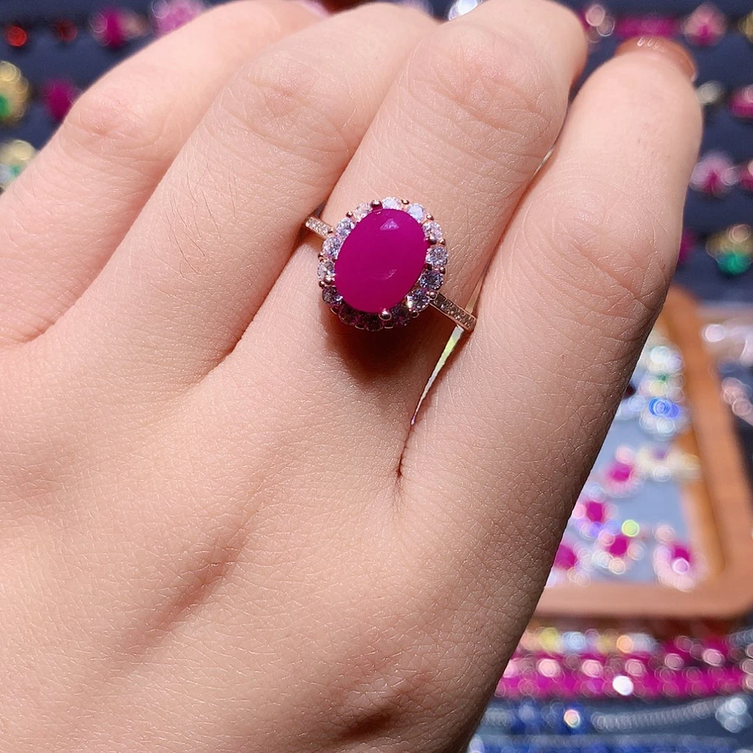 红宝石银S925镶嵌戒指