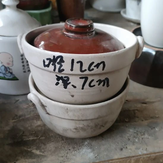 白瓷粗瓷盖碗35两支口径12深7