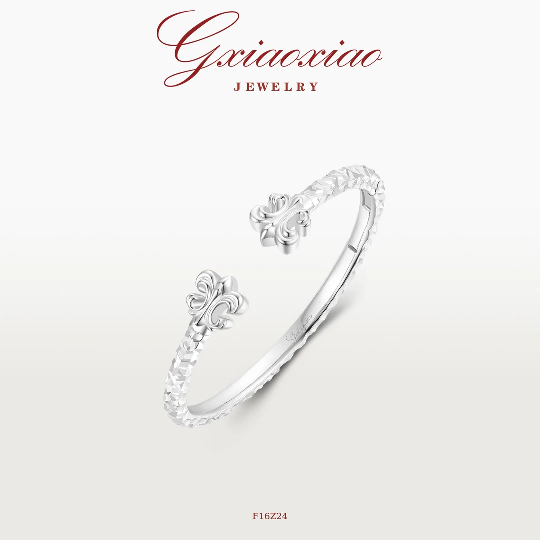 G XIAOXIAO 镀K金 高级感气质轻奢鸢尾花手镯 F16Z23 F16Z24