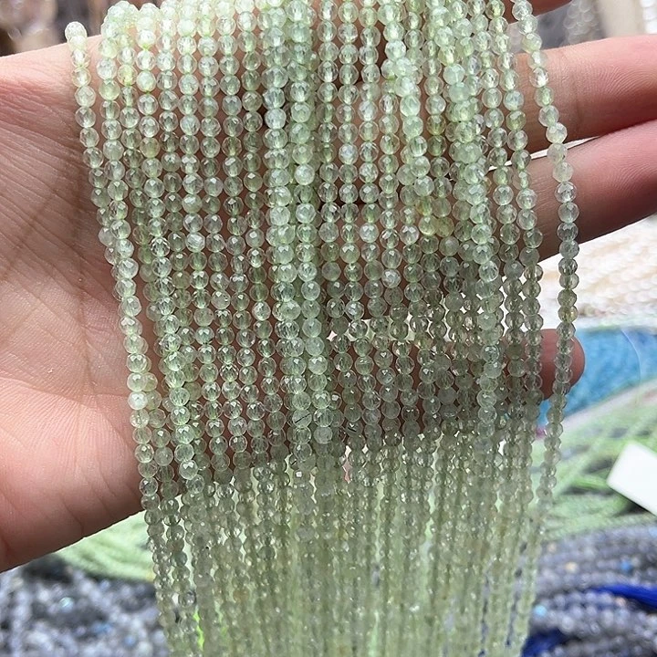未镶嵌玛瑙/玉髓珠宝半成品一条3mm左右葡萄石刻面