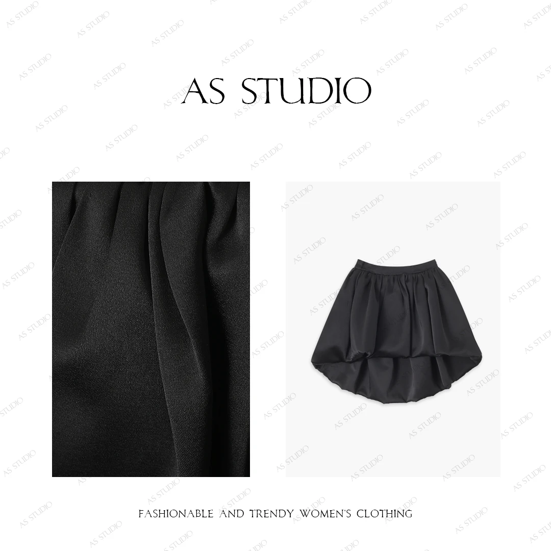 【AS香赫裙】25新赫本风不规则百搭防走光花苞蓬蓬裙AS25CBQ3602