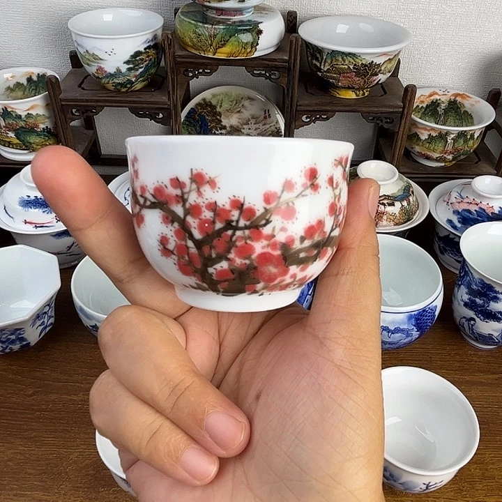 忠意堂釉下彩红梅