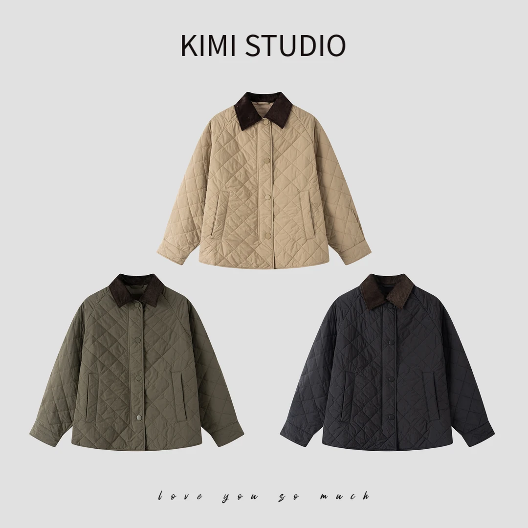 AW25767   Max秋冬小蝴蝶菱格插肩袖保暖棉服