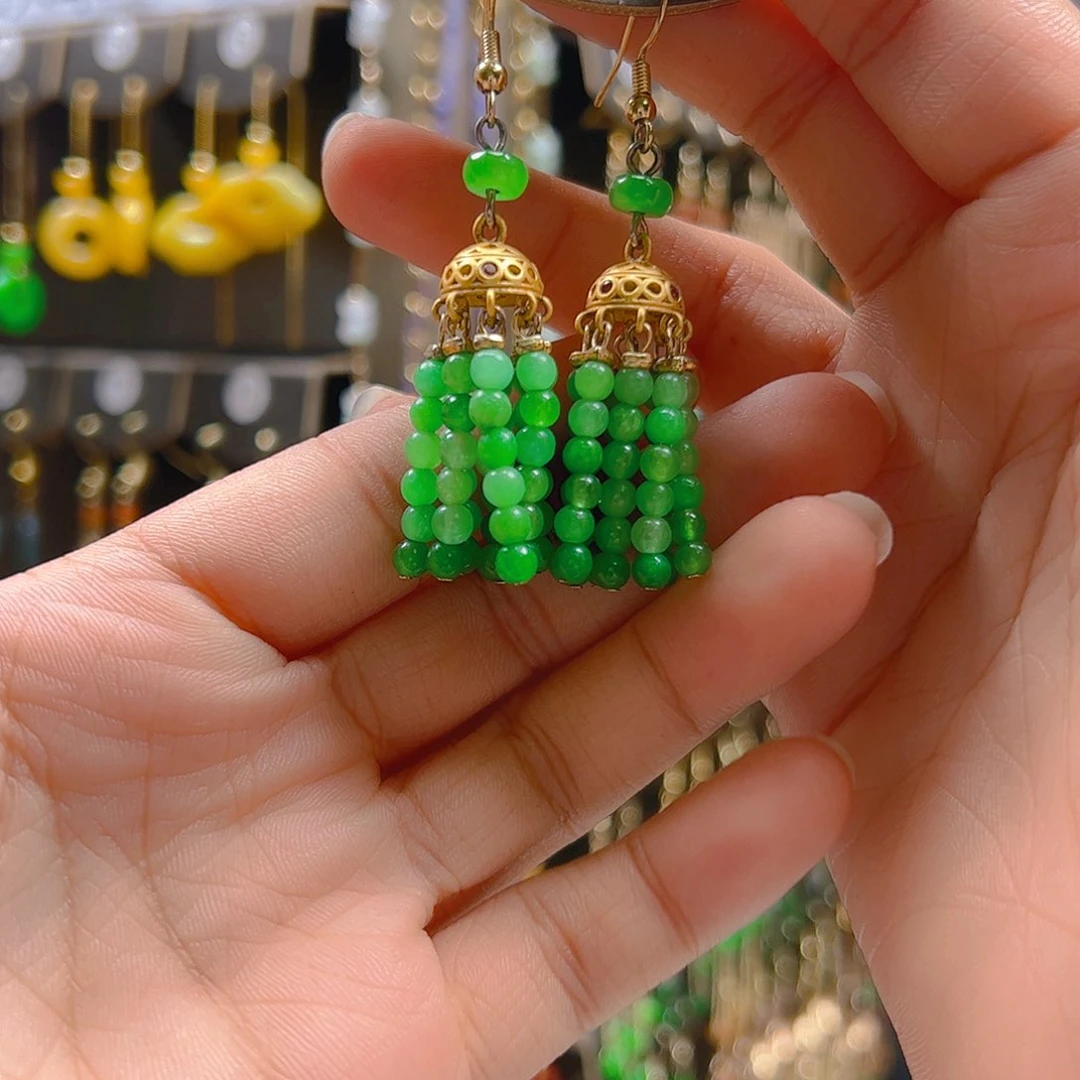 合金翡翠耳坠翡翠