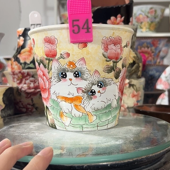 景德镇幸运花盆手绘韩式花盆