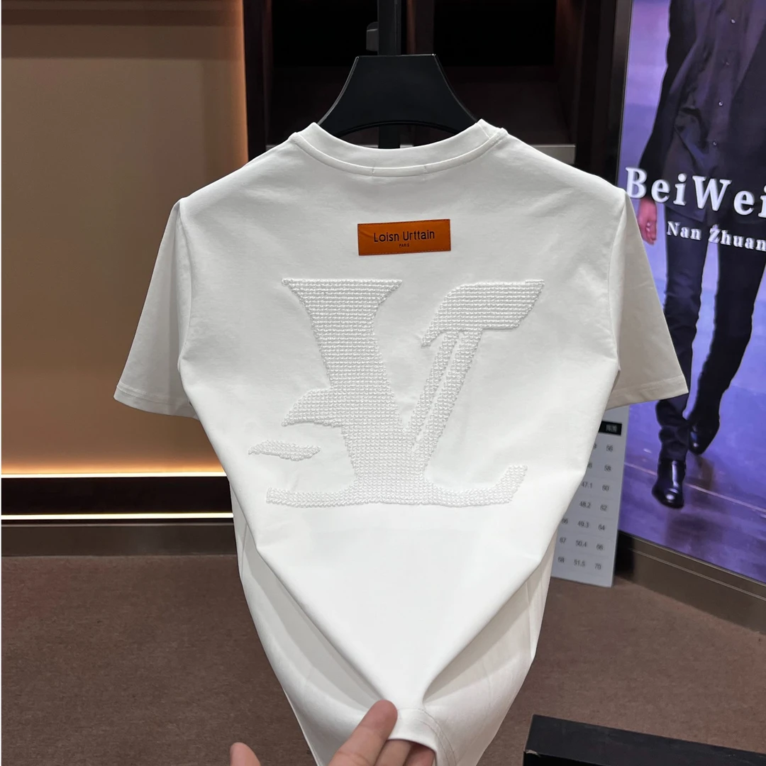 2025夏季新品高级感时尚百搭重工刺绣短袖