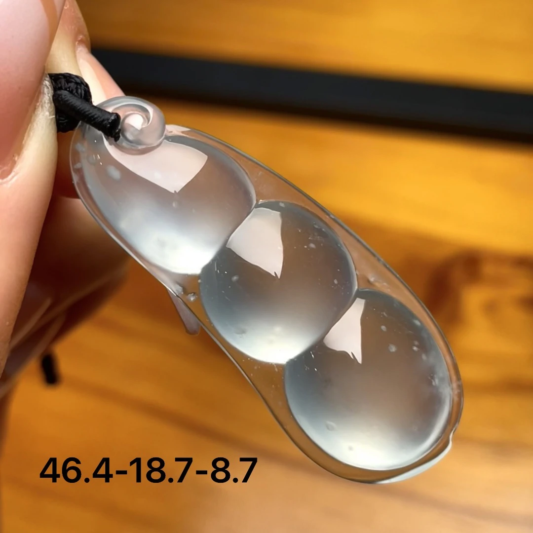 天然缅甸翡翠A货高冰木那雪花棉福豆