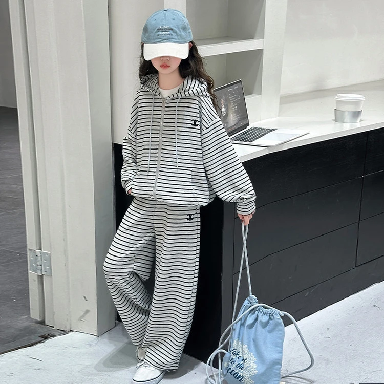 女童春装套装2025新款儿童洋气外套女孩春季运动阔腿裤两件套