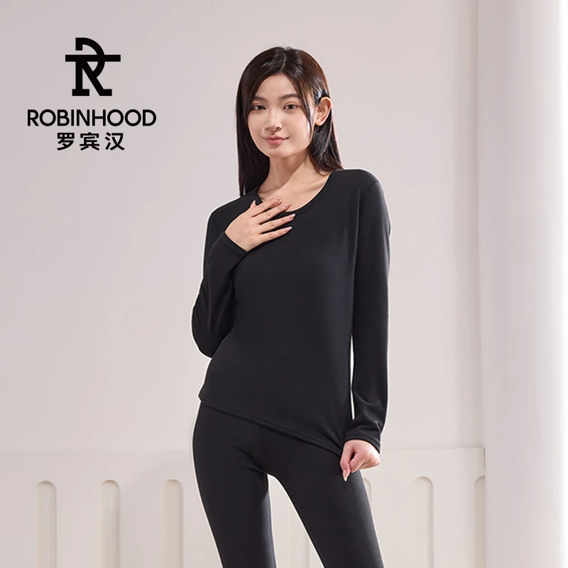 罗宾汉/ROBINHOOD 秋冬羊毛蚕丝修身情侣打底衣保暖内衣保暖套装