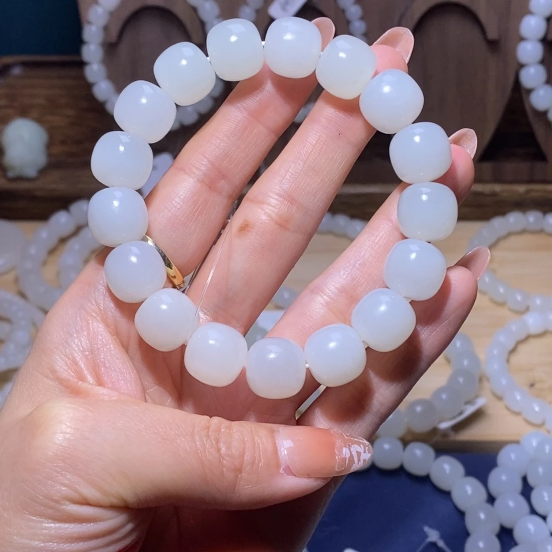 和田玉（白玉）手链未镶嵌13