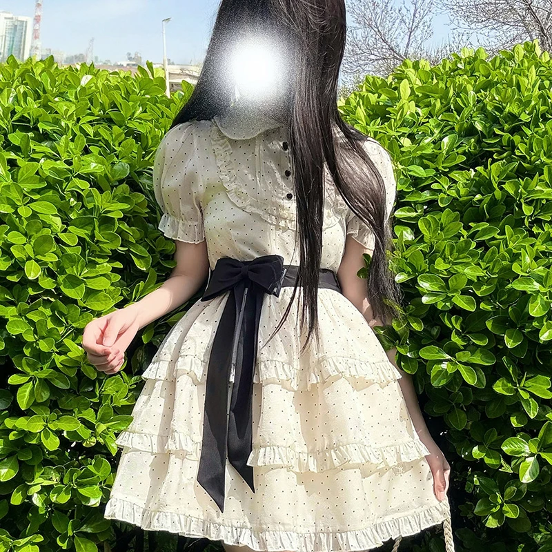 东京岁时记jk星夜圆舞曲波点连衣裙甜美可爱风漂亮公主蓬蓬裙套装