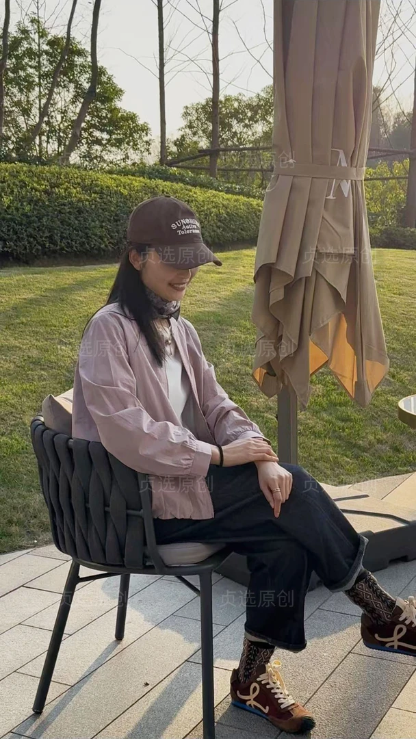 25030-韩版简约圆领宽松休闲短款外套时尚百搭上衣潮流