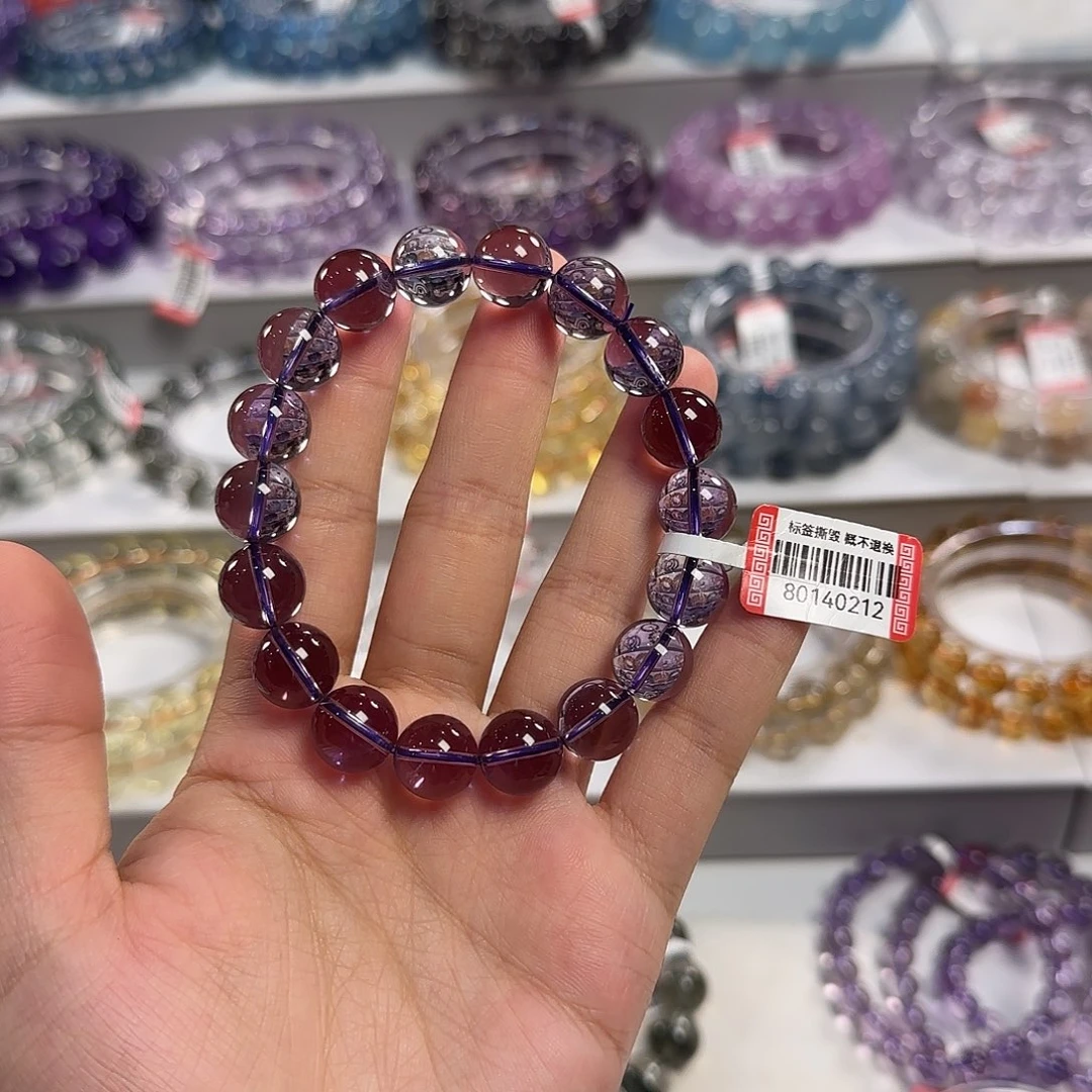 J****水晶手链未镶嵌巴西紫水晶11mm