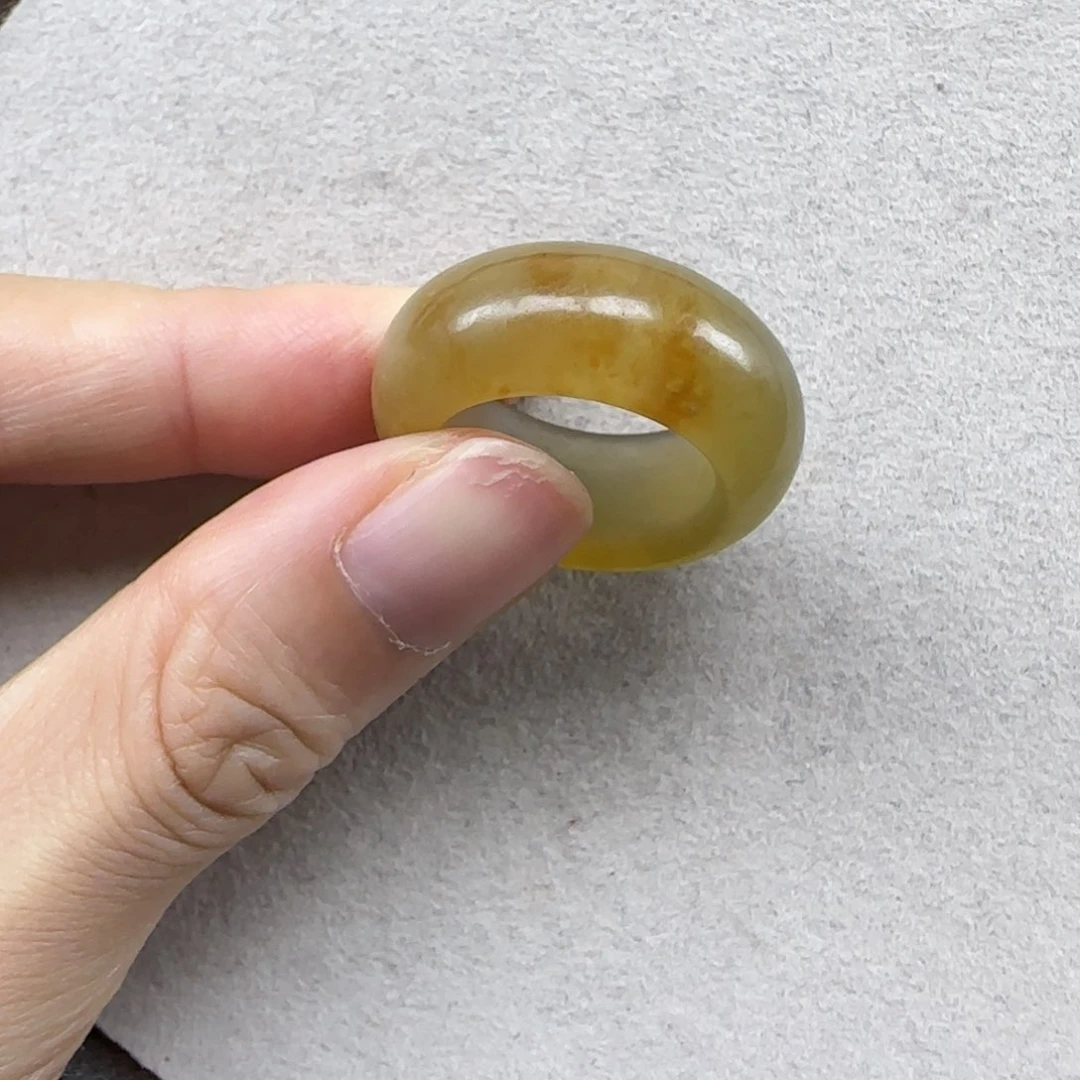 蛇纹石玉未镶嵌戒指18-19码