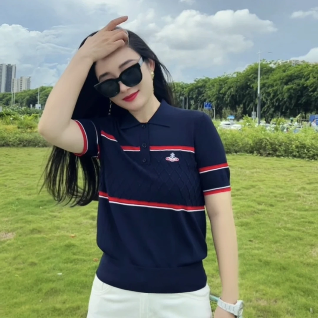 深圳南油土星圆环刺绣休闲POLO领针织短袖