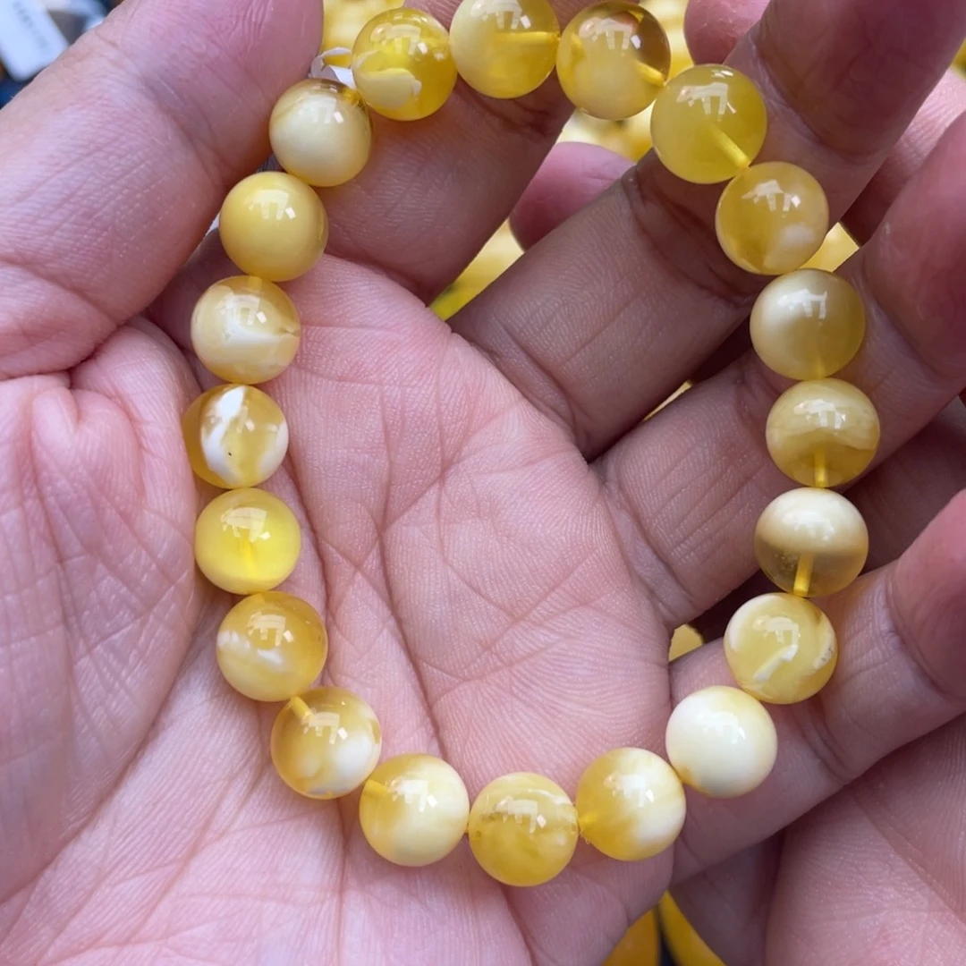 琥珀裸石未镶嵌琥珀蜜蜡9m m