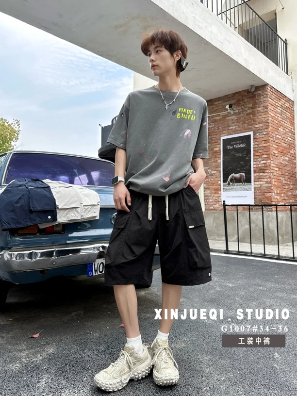 青少年夏季工装短裤中裤1007