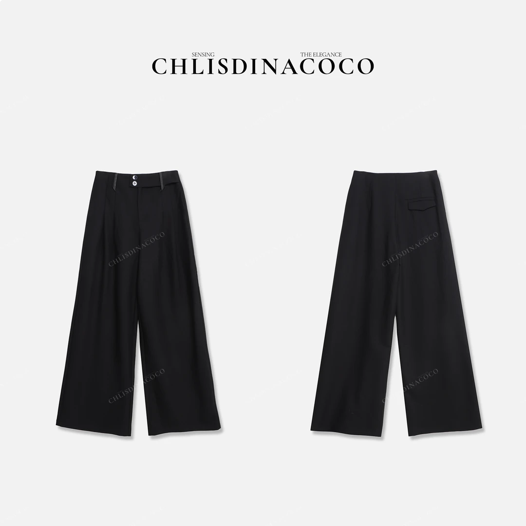 AR “暮璞巳诃”创意腰头双扣设计休闲长裤 C05830CK251