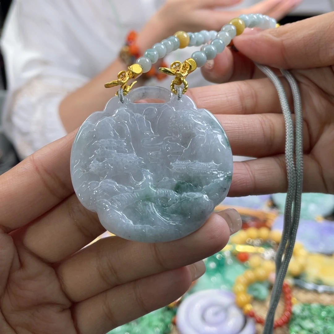 翡翠颈饰未镶嵌代编织